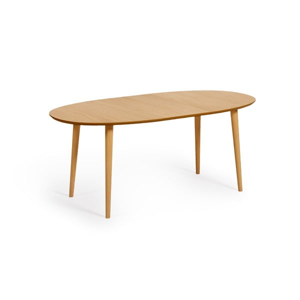 Raztegljiva jedilna miza v hrastovem dekorju 90x140 cm Oqui – Kave Home-image-3