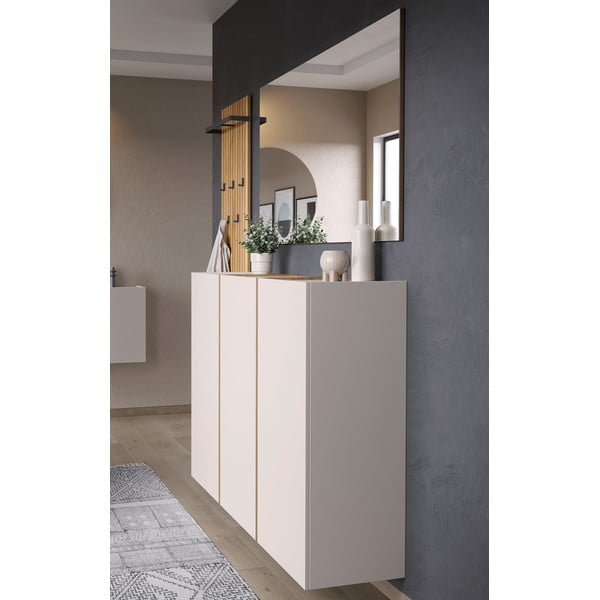 Stenski obešalnik v hrastovem dekorju v naravni barvi 46 cm Libbiano – Germania-image-1