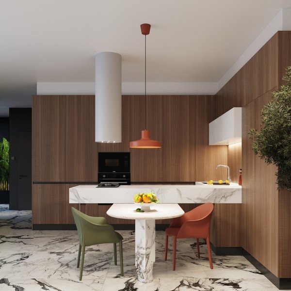 Oranžna viseča svetilka s kovinskim senčilom Vito – Sollux-image-1