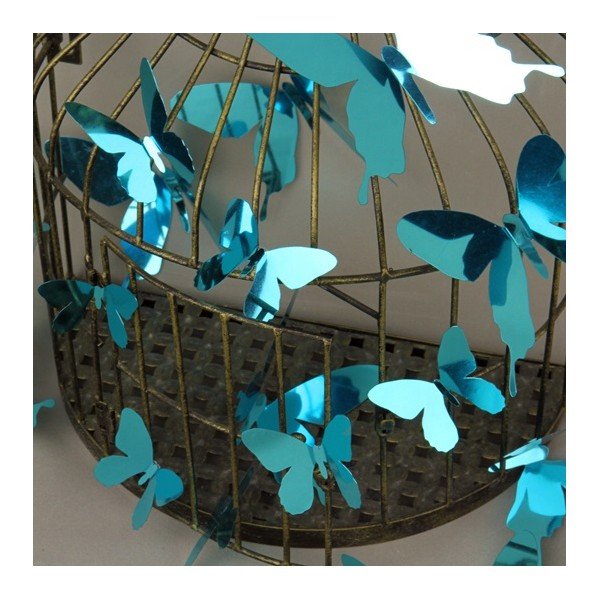 Komplet 12 modrih samolepilnih 3D nalepk Ambiance Butterflies-image-2
