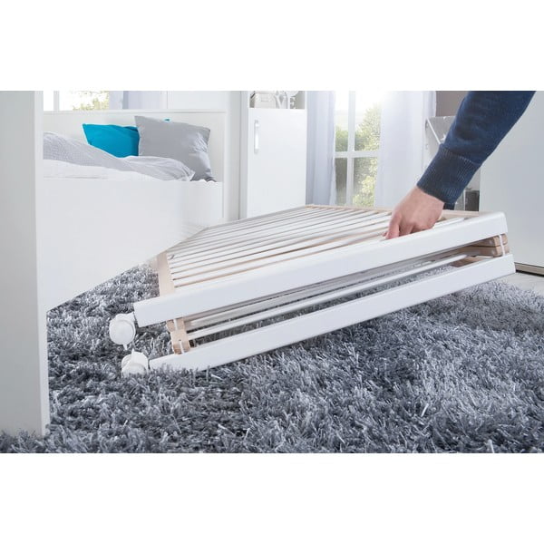 Zložljiva otroška posteljica na koleščkih v beli in naravni barvi 60x120 cm Fold up – Roba-image-4