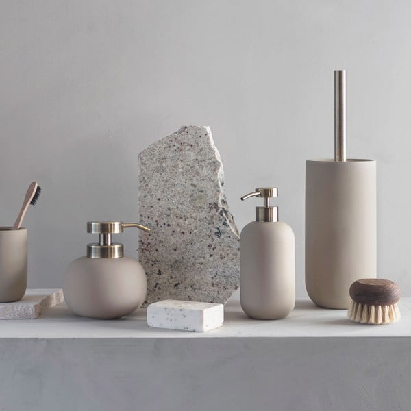 Kremno bela keramična WC ščetka Lotus - Mette Ditmer Denmark-image-1