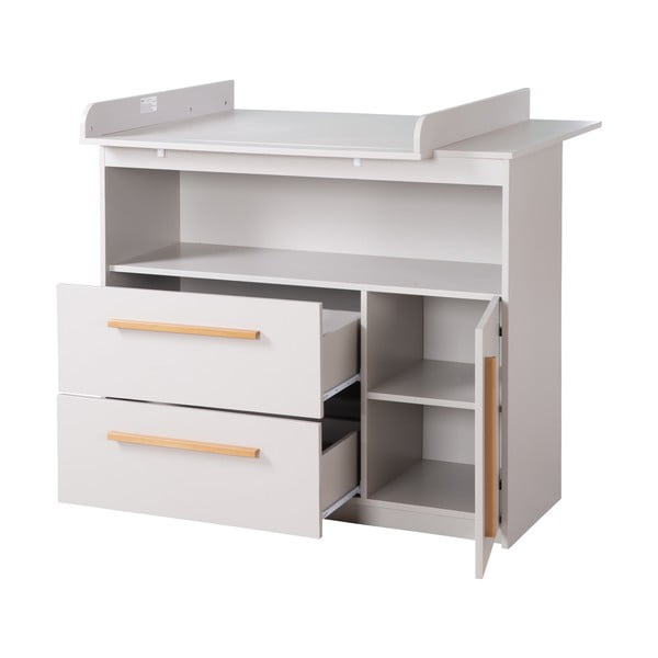 Svetlo siva otroška komoda s previjalnim pultom 107x98x75 cm Lea – Roba-image-4