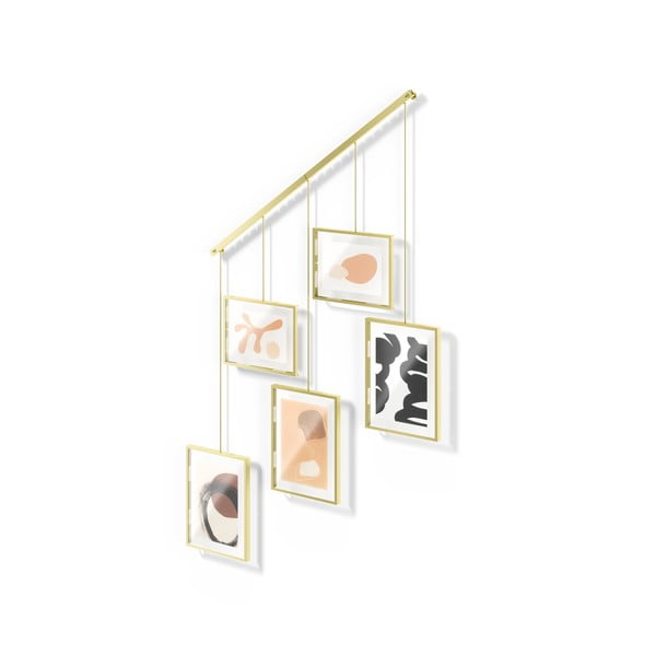 Kovinski stenski okvirji  v zlati barvi v kompletu 5 ks 66x69 cm Exhibit – Umbra-image-4