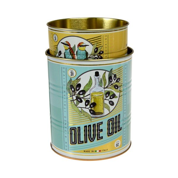 Dekorativne škatle za shranjevanje v kompletu 2 ks iz kositra ø 11x13 cm Olive Oil – Rex London-image-2