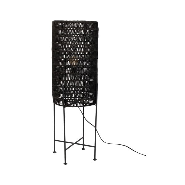 Črna stoječa svetilka s senčnikom iz jute (višina 95 cm) Kari – Dutchbone