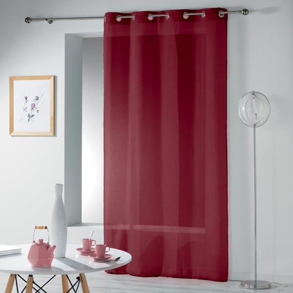 Bordo rdeča prosojna zavesa 140x240 cm Telma – douceur d'intérieur-image-2