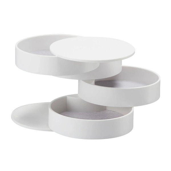 Bela škatlica za nakit YAMAZAKI Tower, ⌀ 10 cm