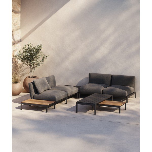 Kovinska vrtna klubska mizica 63x149 cm Sorells – Kave Home-image-1