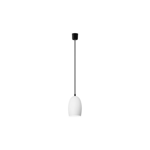 Bela sijajna viseča svetilka s črnim kablom Sotto Luce UME