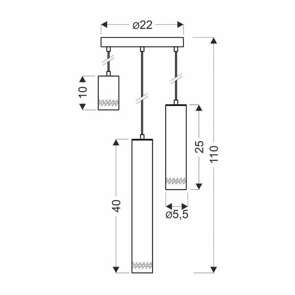 Rumena/črna viseča svetilka s kovinskim senčilom ø 22 cm Tubo – Candellux Lighting-image-1