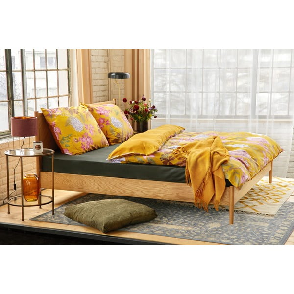 Oker posteljnina iz bombažnega satena Bonami Selection Blossom, 200 x 220 cm-image-4