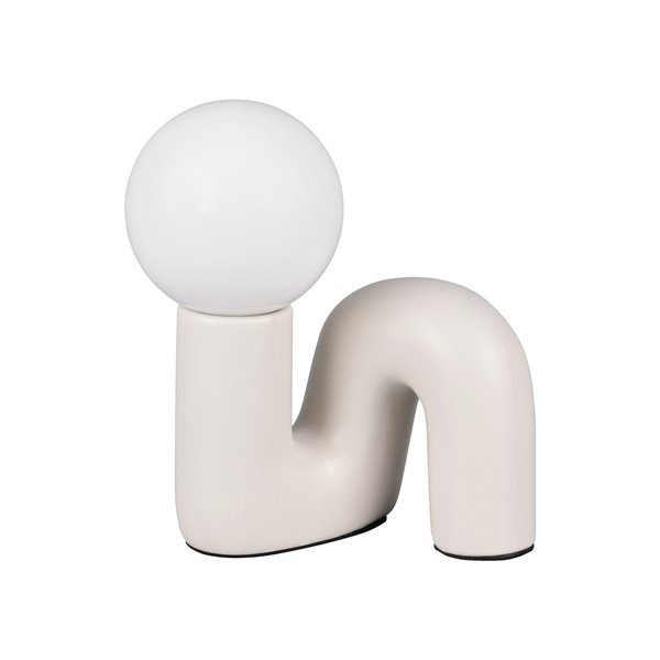 Slonokoščena keramična namizna svetilka (višina 21,5 cm) Quinn – Reality