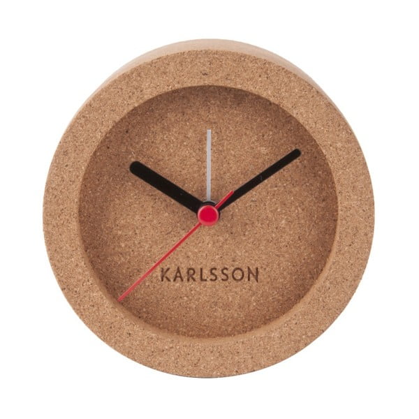Namizna ura iz rjave plute z alarmom Karlsson Tom