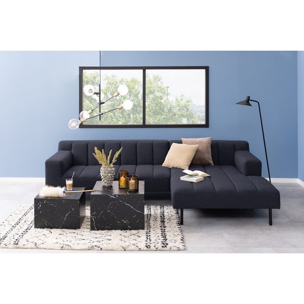 Črne mizice v kompletu 2 ks v marmornem dekorju 58x58 cm Dice – Actona-image-4