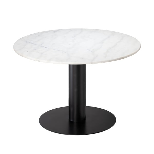 Jedilna miza iz belega marmorja s črnim podstavkom RGE Pepo, ⌀ 105 cm