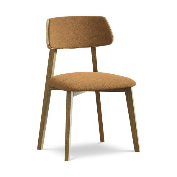 Jedilni stol iz masivnega lesa v barvi terakote Niu – Makamii