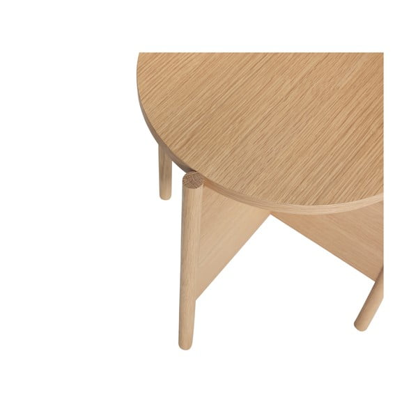 Okrogla stranska mizica v hrastovem dekorju ø 45 cm Heritage – Hübsch-image-2