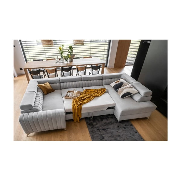 Temno siva raztegljiva/s prostorom za shranjevanje kotna sedežna garnitura (desni kot/v obliki črke "U") Louis – ELTAP-image-3