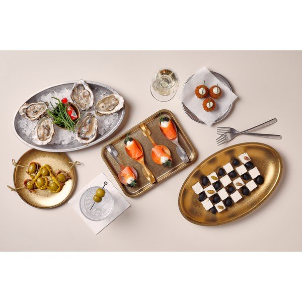 Desertni kovinski krožnik v zlati barvi ø 17 cm Serve – BonBistro-image-2