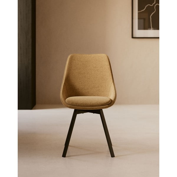 Gorčično rumen vrtljivi stol Kave Home Haston-image-1