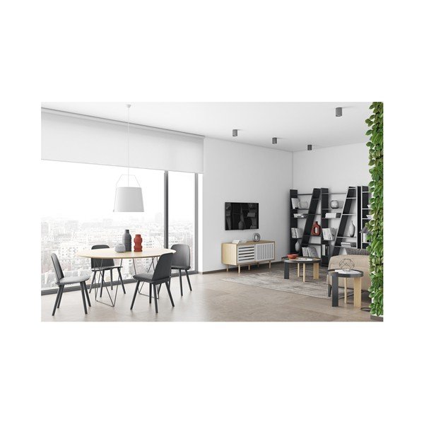 Jedilna miza iz hrastovega lesa s črnim podnožjem Symbiosis Row, ⌀ 150 cm-image-3