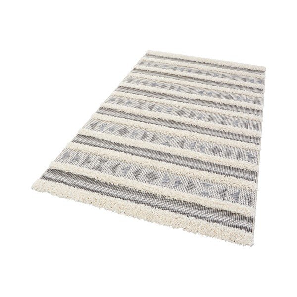 Siva preproga Mint Rugs Handira Tribal Stripes, 155 x 230 cm-image-1