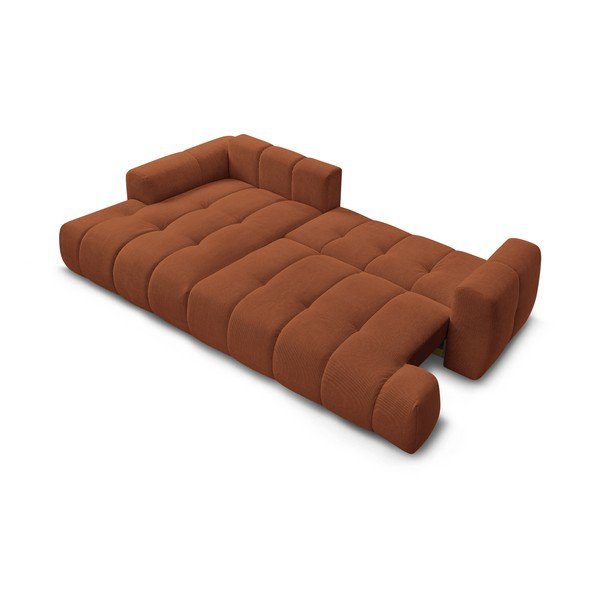 Opečnato oranžna raztegljiva/s prostorom za shranjevanje kotna sedežna garnitura (levi kot/z ležalnikom) Fuji – Bobochic Paris-image-4