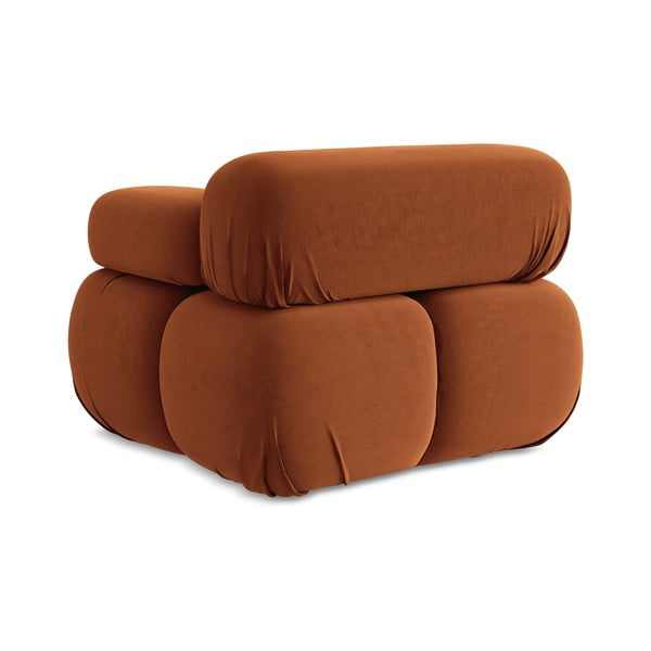Oranžen žameten modul za sedežno garnituro (desni kot) Lokua – Makamii-image-4