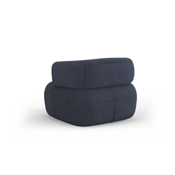 Temno moder fotelj iz tkanine bouclé Jenny – Micadoni Home-image-3