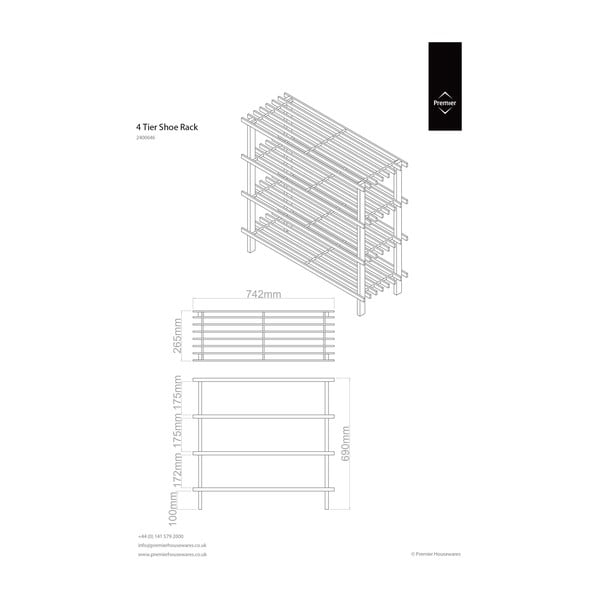 Omarica za čevlje v naravni barvi – Premier Housewares-image-3