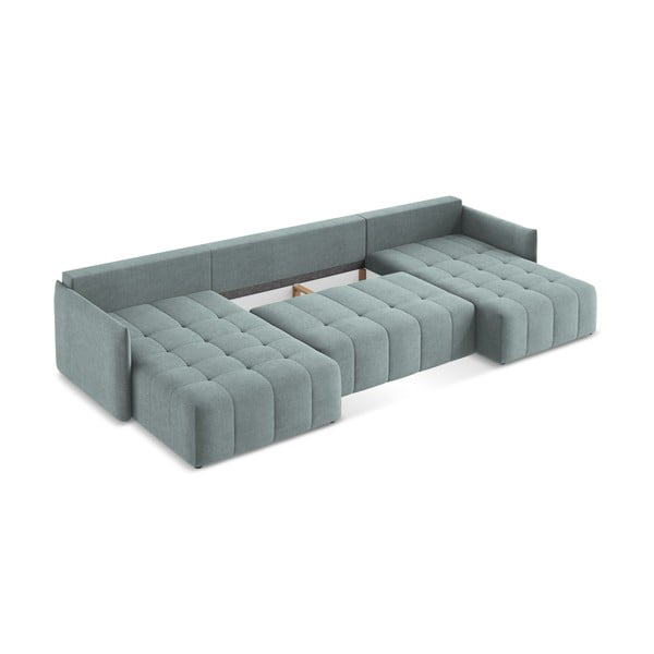Modra raztegljiva/s prostorom za shranjevanje kotna sedežna garnitura (v obliki črke "U") Moku – Makamii-image-4