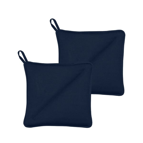 Komplet 2 modrih bombažnih kuhinjskih rokavic Södahl-image-2