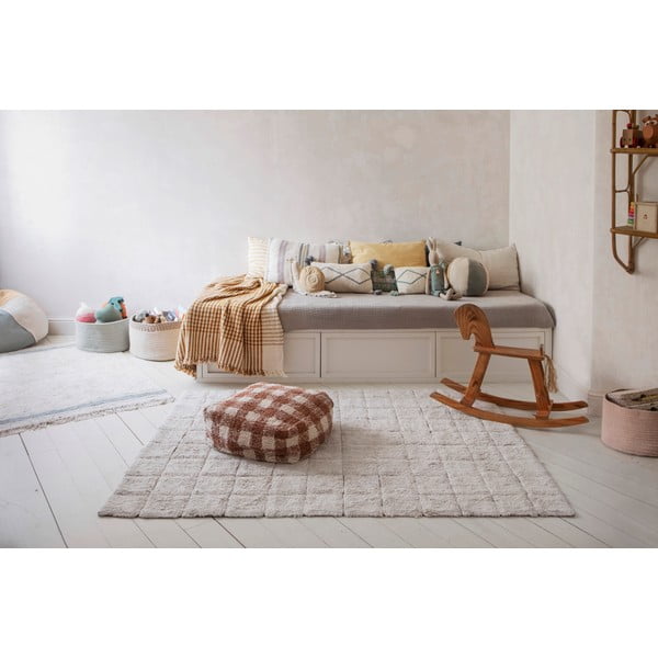 Kremno bela pralna ročno tkana bombažna preproga 120x160 cm Mosaic – Lorena Canals-image-3