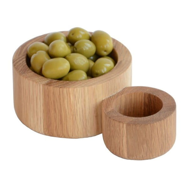 Skleda za olive iz hrastovega lesa Wireworks Olive