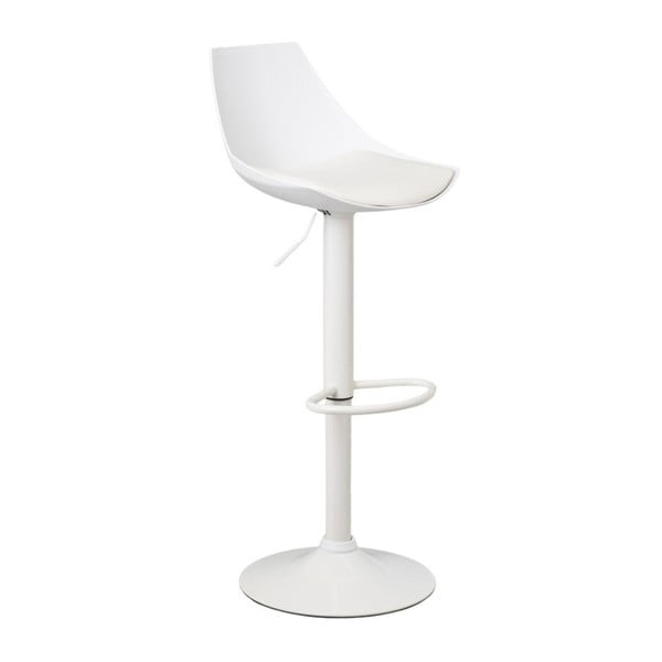 Beli barski stoli v kompletu z nastavljivo višino 2 ks iz umetnega usnja (višina sedeža 56,5 cm) – Casa Selección