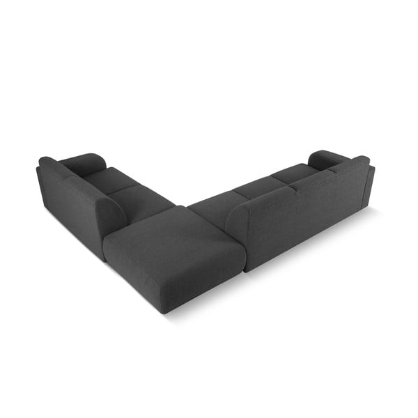 Temno siva kotna sedežna garnitura iz tkanine bouclé (desni kot) Molino – Micadoni Home-image-3