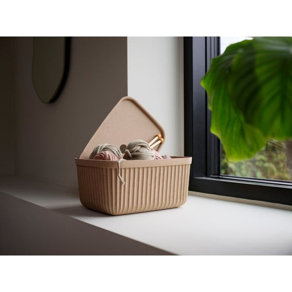 Svetlo rjave škatle za shranjevanje v kompletu 2 ks s pokrovom 32x23x20,5 cm Pulp – Zone-image-1