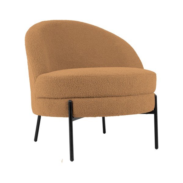 Svetlo rjav fotelj iz tkanine bouclé Noble – Leitmotiv
