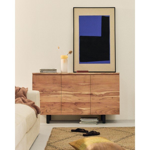 Komoda iz masivne akacije v naravni barvi 150x88x40 cm Uxue – Kave Home-image-1