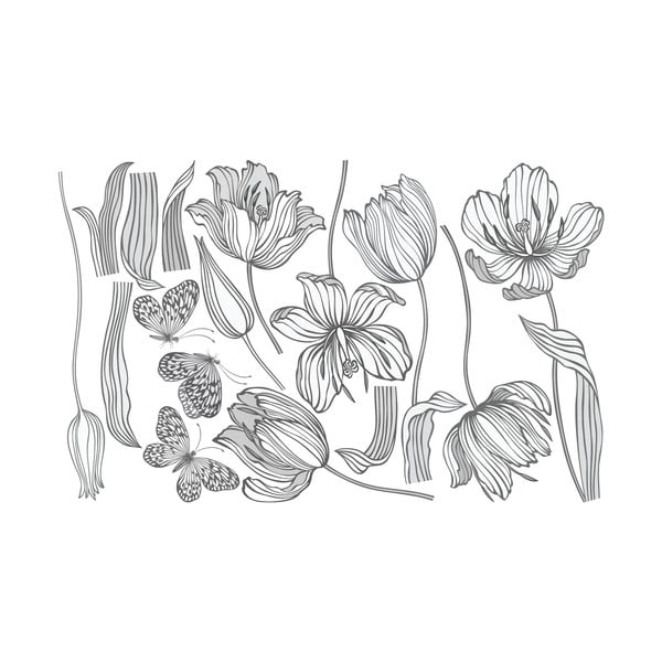 Komplet stenskih nalepk Ambiance Bright Tulips-image-2