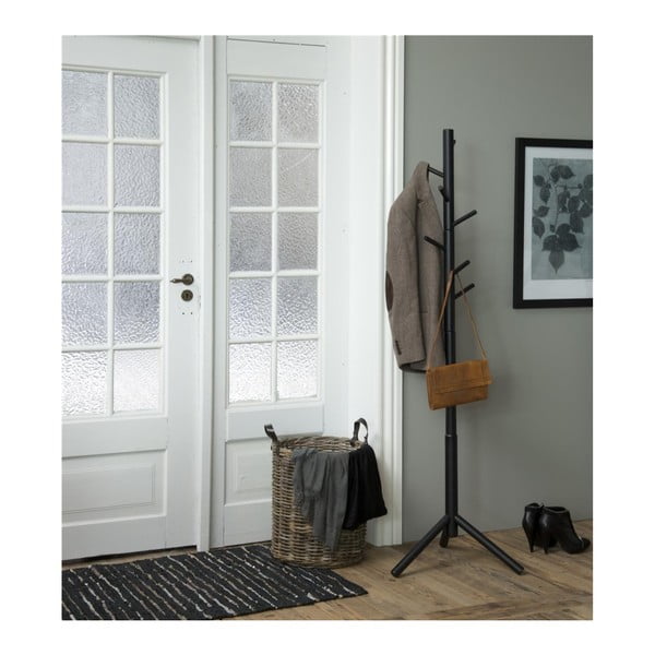 Črni obešalnik iz kavčukovca Bremen - Actona-image-1