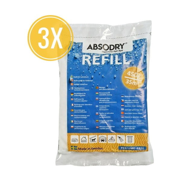 Nadomestni vložki za odstranjevalec vlage v kompletu 3 ks Absodry Maxi – Everbrand Sweden-image-1