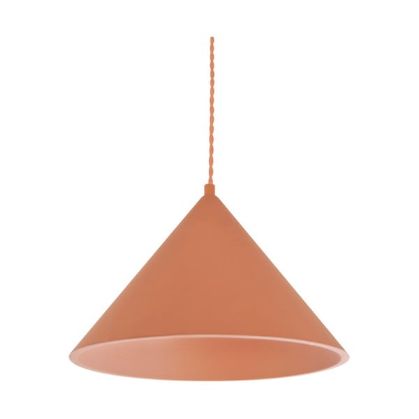 Opečnato oranžna viseča svetilka s kamnitim senčnikom ø 30 cm Vilma – SULION-image-3