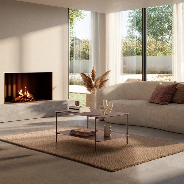 Kovinska klubska mizica v barvi terakote 58x90 cm Beatrix – MOME-image-1