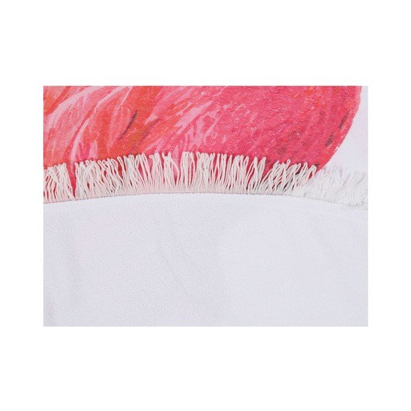 Pisana brisača za plažo iz 100 % bombaža Flamingos, ⌀ 150 cm-image-1