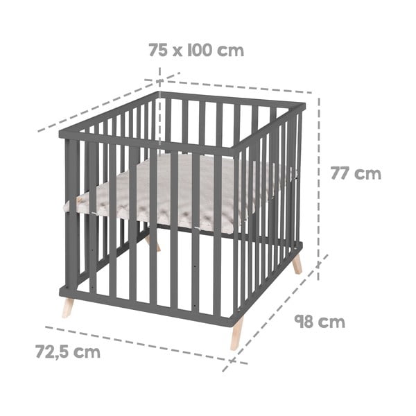 Temno siva stajica iz masivne bukve 75x100 cm Lil Planet – Roba-image-4