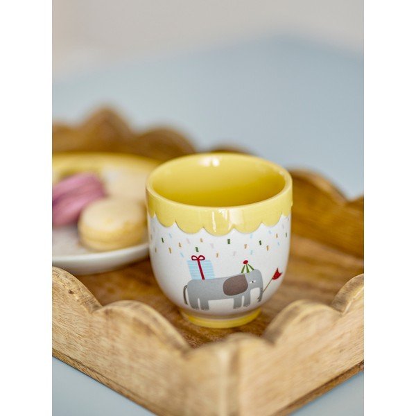 Rumeno-kremno bela otroška skodelica iz kamenine 150 ml Celebrate – Bloomingville Mini-image-1