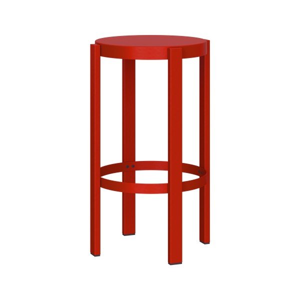 Rdeč jeklen barsko stol (višina sedeža 65 cm) Doon – noo.ma