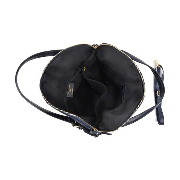 Temno modra usnjena torbica Carla Ferreri Hobo-image-1